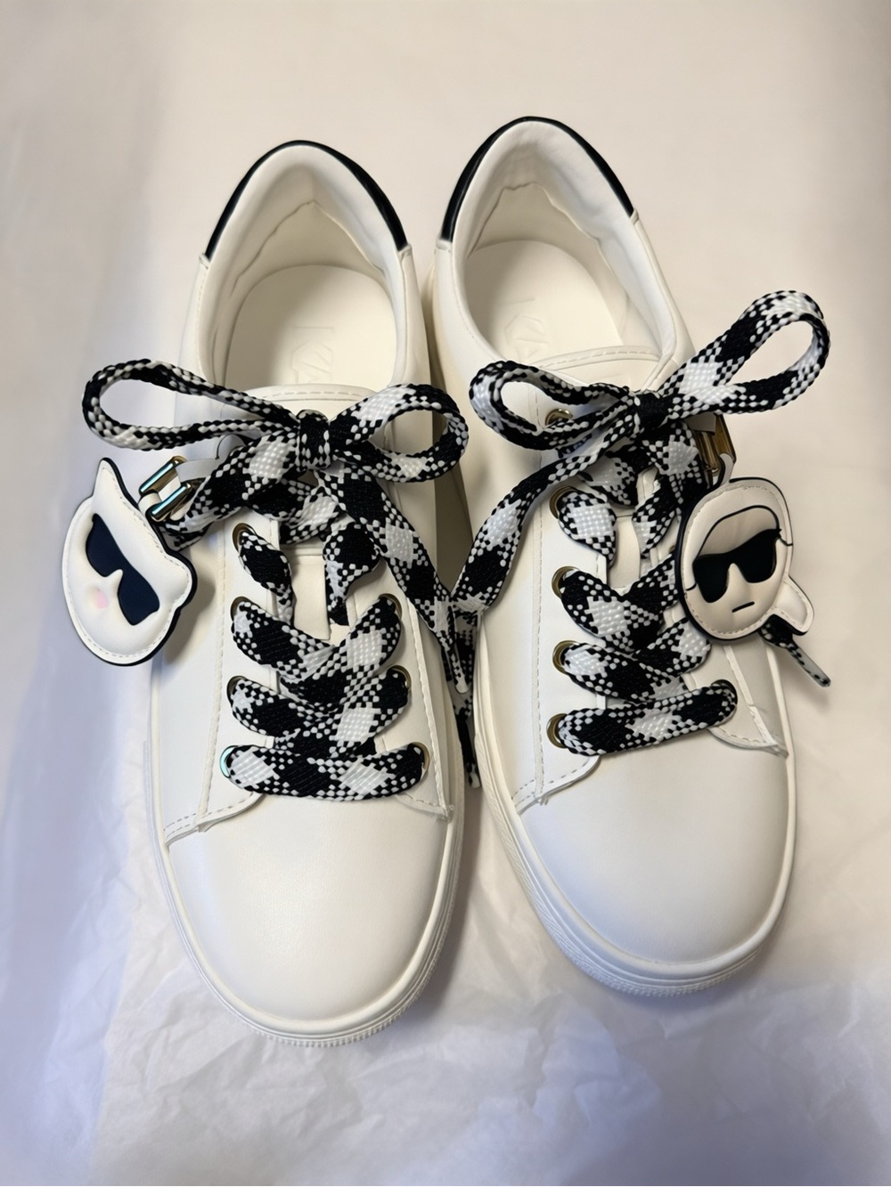 Karl Lagerfeld Capree Platform Sneakers White/Black Size 5.5 Like New